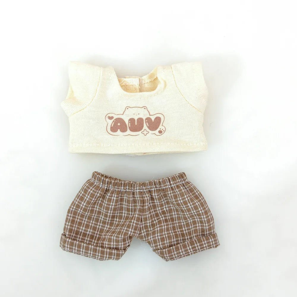 Labubu Handmade Decoration Pendant Blind Box Fast Delivery 2 PCS Summer T-Shirt Suit PVC Unique Overall For Clothing