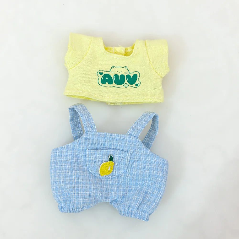 Labubu Handmade Decoration Pendant Blind Box Fast Delivery 2 PCS Summer T-Shirt Suit PVC Unique Overall For Clothing