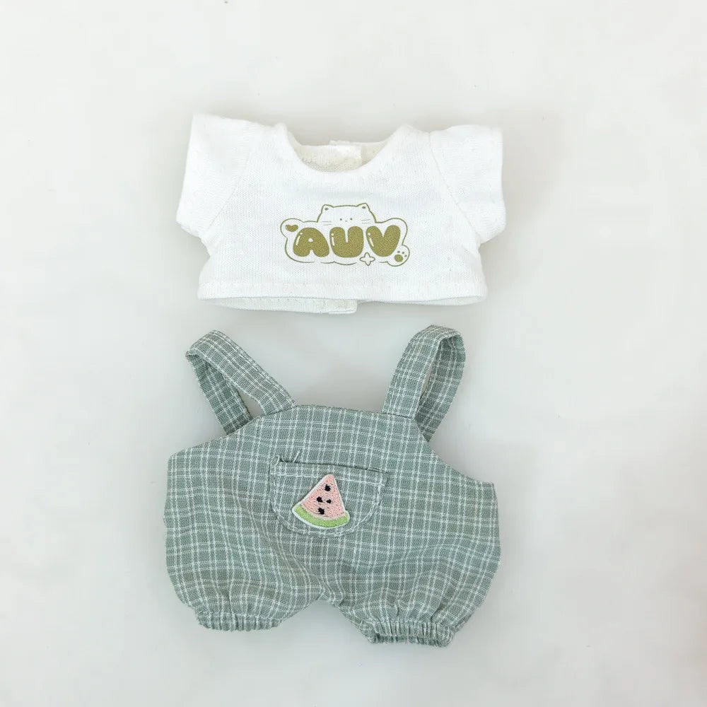 Labubu Handmade Decoration Pendant Blind Box Fast Delivery 2 PCS Summer T-Shirt Suit PVC Unique Overall For Clothing