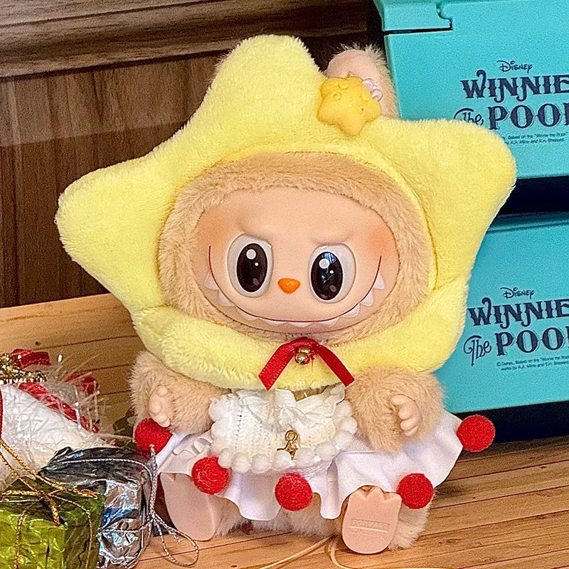 Labubu 17cm Macaron Designers Shoes and Luxury Clothes Fast Shipping Cute Fashion Doll with Original Accessories Dropshipping
