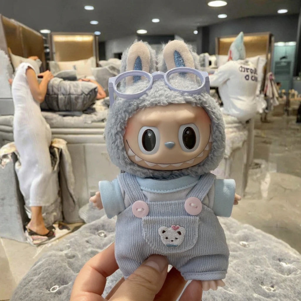 Labubu Handmade Decoration Pendant Blind Box Fast Delivery 2 PCS Summer T-Shirt Suit PVC Unique Overall For Clothing