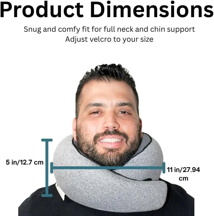 Neck Pillow Airplane for Sleeping | Memory Foam Travel Pillow for Airplanes | Compact 360 Support | Washable Cover |