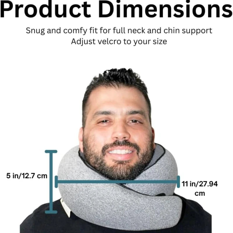 Neck Pillow Airplane for Sleeping | Memory Foam Travel Pillow for Airplanes | Compact 360 Support | Washable Cover |