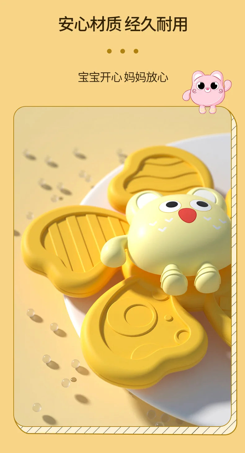 Baby Bath Toys Funny Bathing Sucker Spinner Suction Cup Cartoon Rattles Fidget Educational Toy Montessori Children Boy Girl Gift