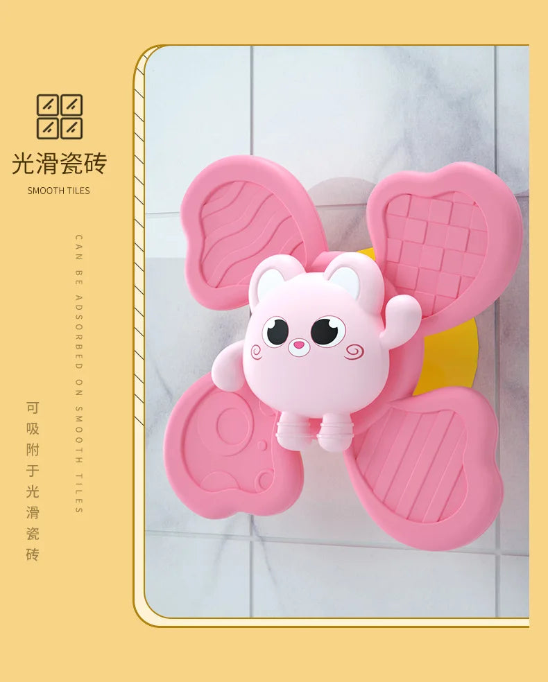 Baby Bath Toys Funny Bathing Sucker Spinner Suction Cup Cartoon Rattles Fidget Educational Toy Montessori Children Boy Girl Gift
