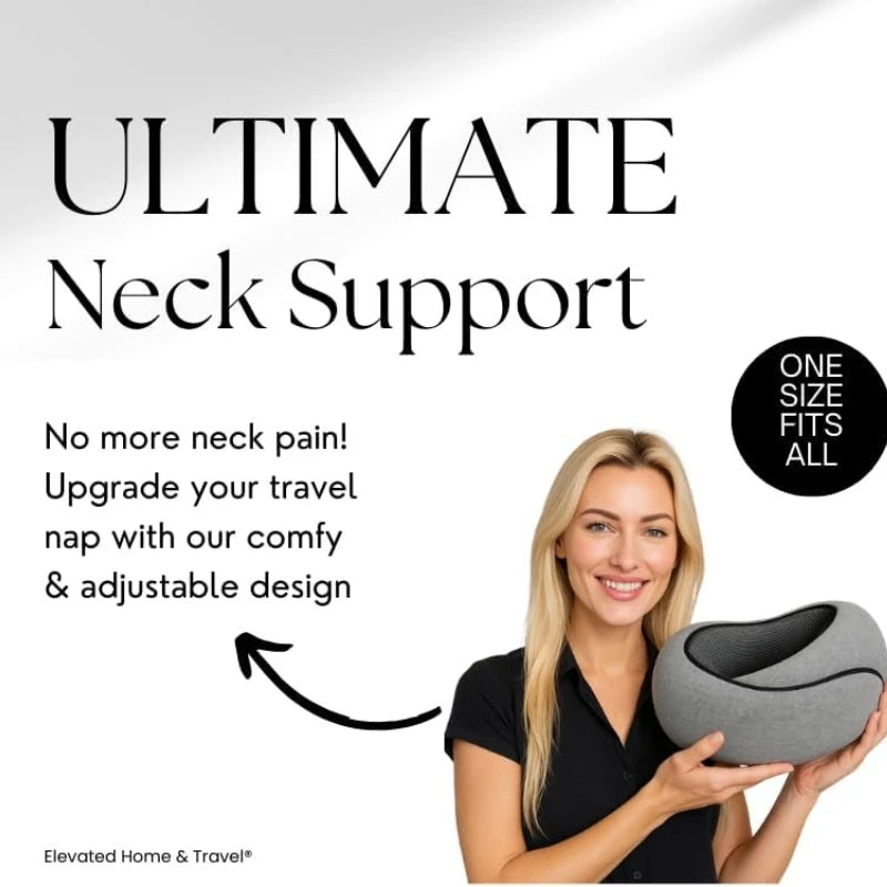 Neck Pillow Airplane for Sleeping | Memory Foam Travel Pillow for Airplanes | Compact 360 Support | Washable Cover |