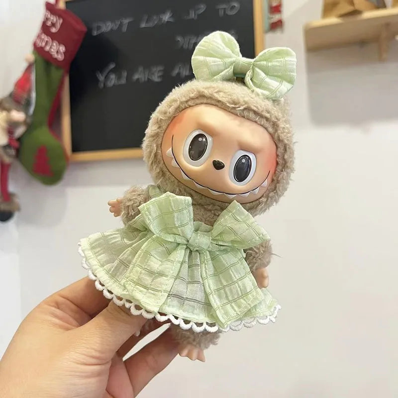 17cm Cute Mini Plush Doll'S Clothes Outfit Accessories For Korea Kpop Exo Labubu Idol Dolls shark onesie Clothing DIY Girl Gift