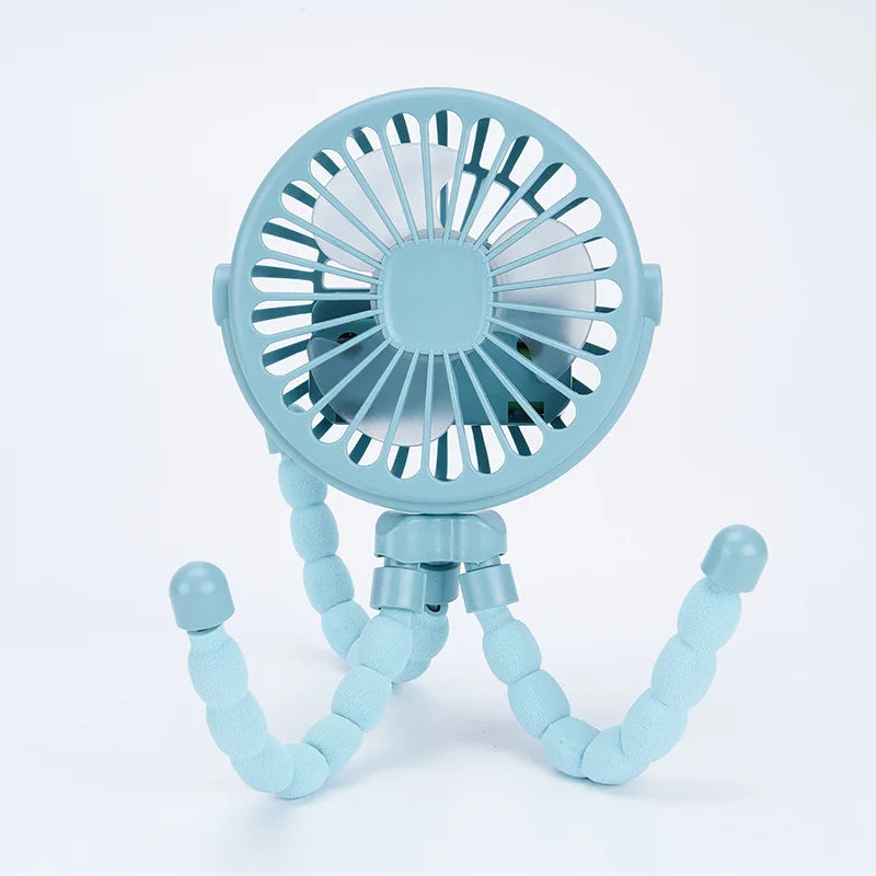 Stroller Fan Clip on For Baby Flexible Tripod Rechargeable Battery Small Personal Fan Portable Fan for Travel Handheld Car Bed