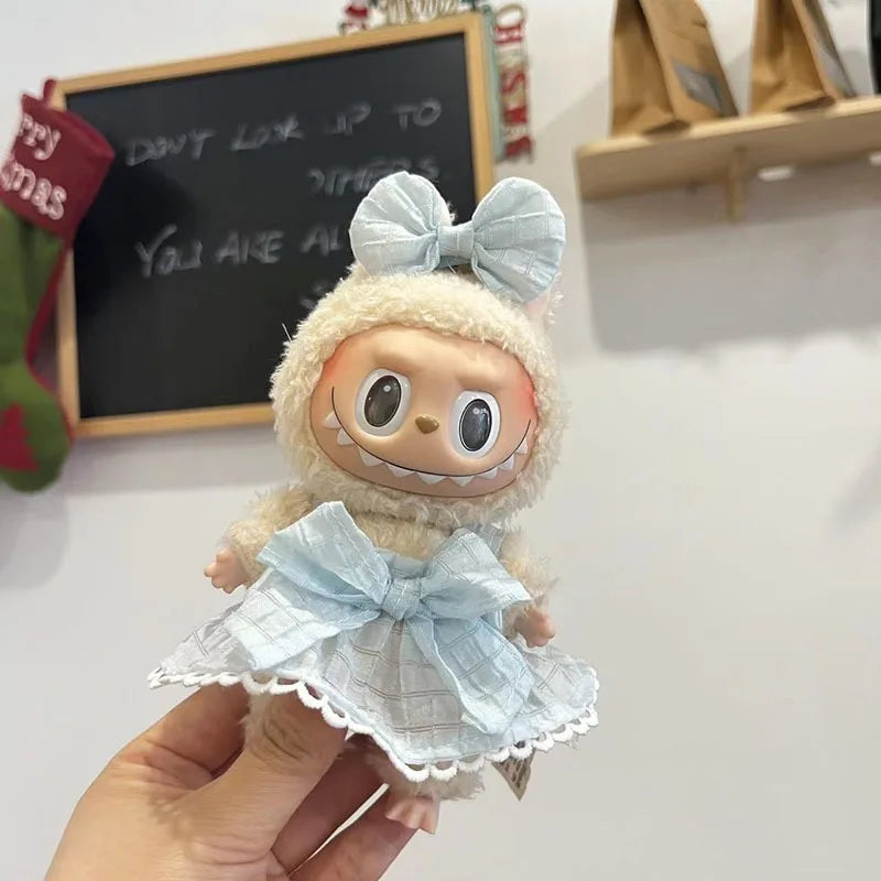 17cm Cute Mini Plush Doll'S Clothes Outfit Accessories For Korea Kpop Exo Labubu Idol Dolls shark onesie Clothing DIY Girl Gift