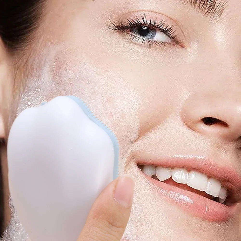 Soft Silicone Facial Cleansing Brush 2 in 1 Silicone Face Mask Brush & Face Scrubber For Exfoliating Massaging Remove Blackhead