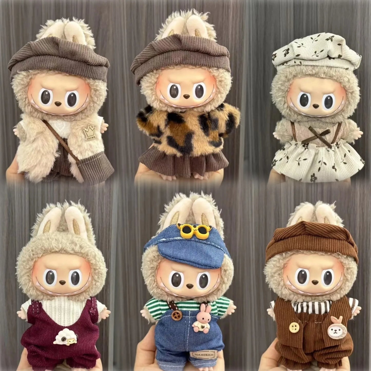 Ropa Labubu For 17cm Labubu Set Retro Style Hat Set Artistic Style Small Painter's Clothing Labubu Outfit