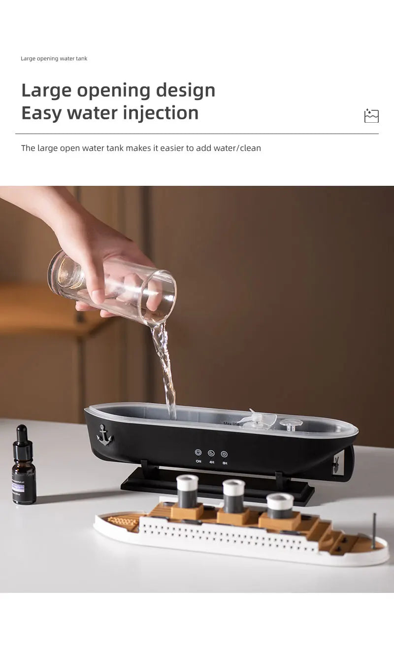 Titanic Ship Model Air Humidifier Home 250ml Remote Control Essential Oil Jellyfish Smoke Ring Spray Aroma Diffuser Humidifiers