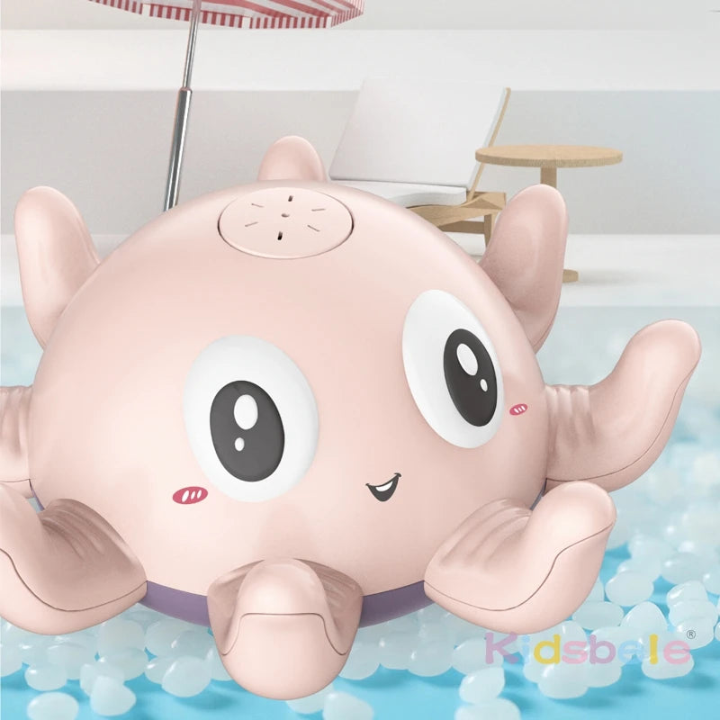 Baby Bath Toy Light-Up Musical Automatic Induction Octopus Spray Water Shower Toy Sunmmer Pool&Bath Time Fun Electric Pool Gift