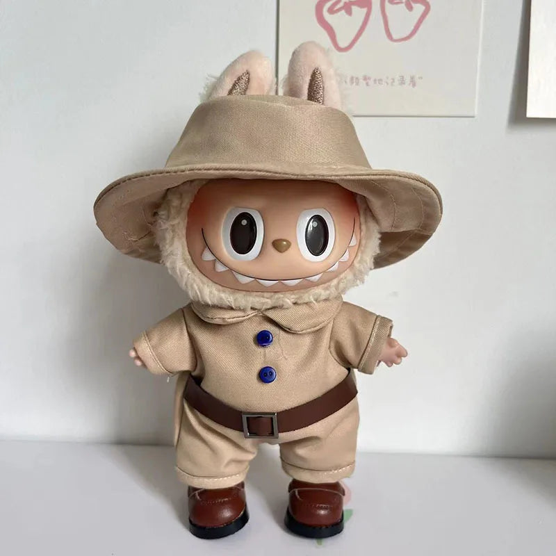 17cm Cute Mini Plush Doll'S Clothes Outfit Accessories For Korea Kpop Exo Labubu Idol Dolls shark onesie Clothing DIY Girl Gift