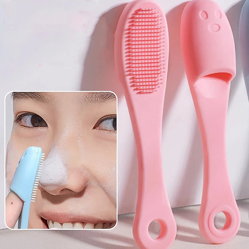 Soft Silicone Facial Cleansing Brush 2 in 1 Silicone Face Mask Brush & Face Scrubber For Exfoliating Massaging Remove Blackhead