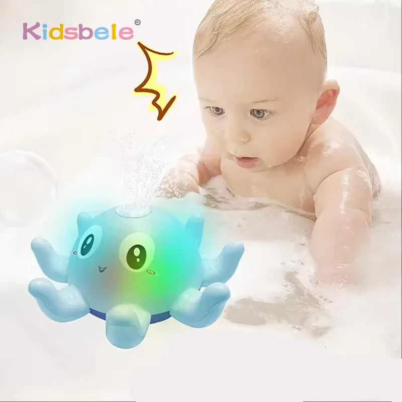Baby Bath Toy Light-Up Musical Automatic Induction Octopus Spray Water Shower Toy Sunmmer Pool&Bath Time Fun Electric Pool Gift
