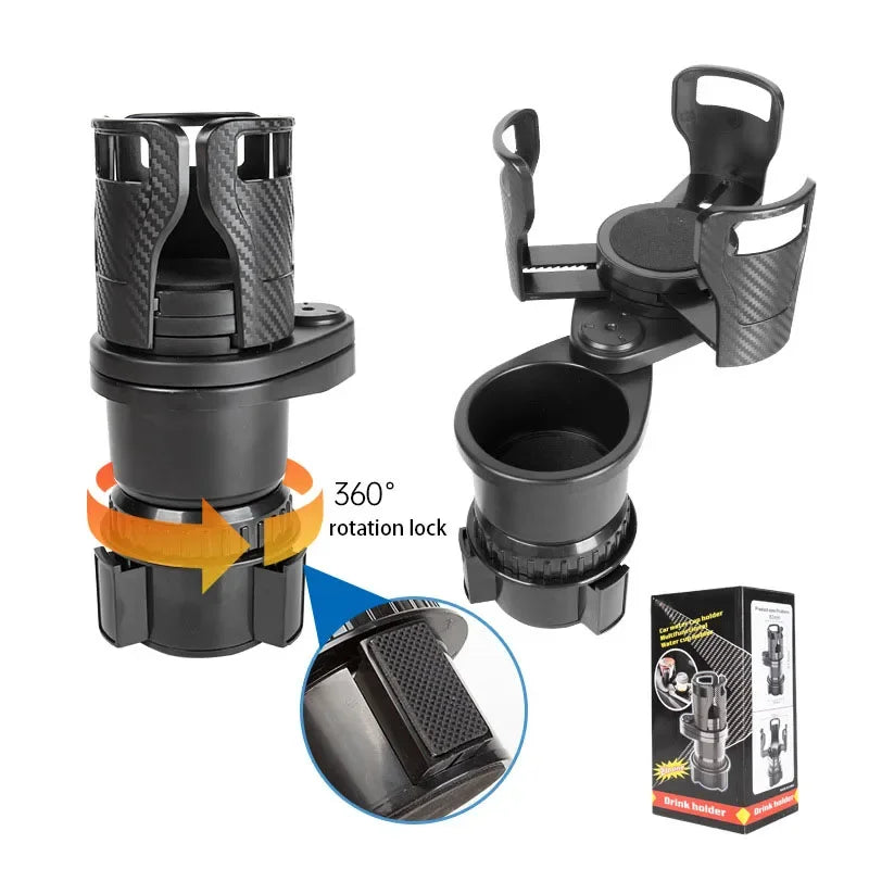 Car mounted water cup holder, multifunctional rotating car center console, beverage holder, two-tier double-layer storage rack