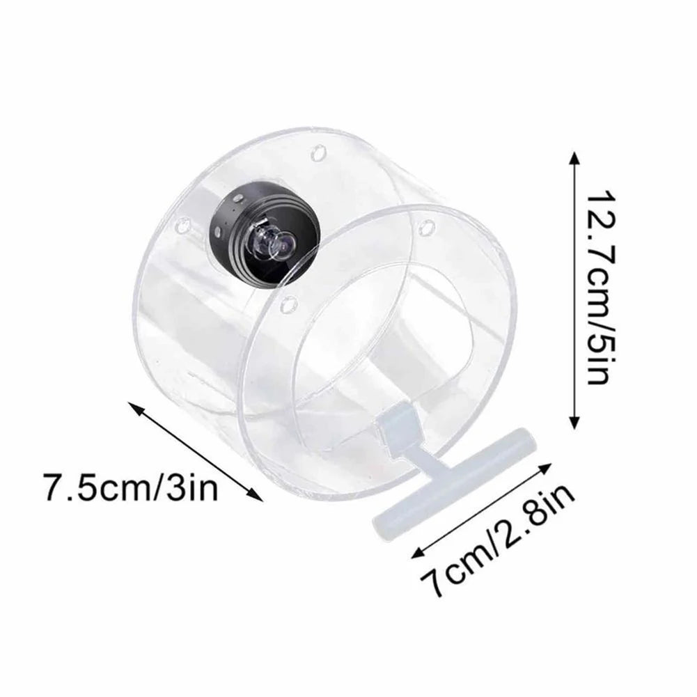 Smart Bird House Pet Feeder Acrylic with Camera Home Pet Bird Feeder Transparent 1080P HD Easy Installation for Outdoor Garden