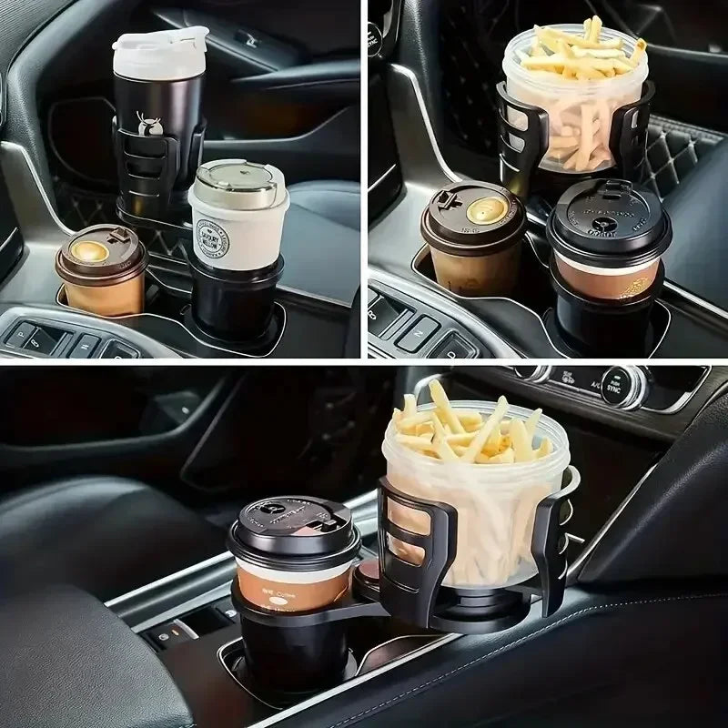 Car mounted water cup holder, multifunctional rotating car center console, beverage holder, two-tier double-layer storage rack