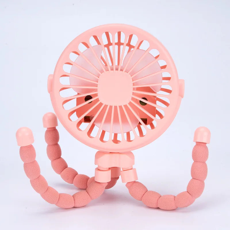 Stroller Fan Clip on For Baby Flexible Tripod Rechargeable Battery Small Personal Fan Portable Fan for Travel Handheld Car Bed