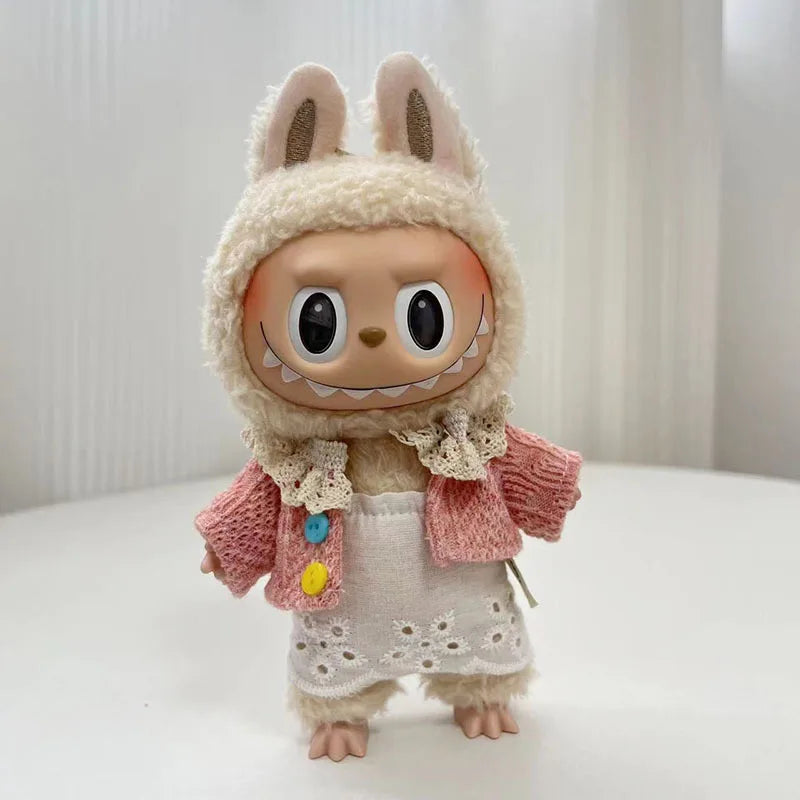 17cm Cute Mini Plush Doll'S Clothes Outfit Accessories For Korea Kpop Exo Labubu Idol Dolls shark onesie Clothing DIY Girl Gift