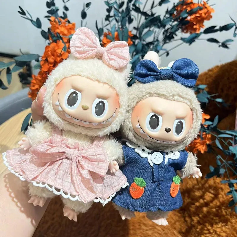 17cm Cute Mini Plush Doll'S Clothes Outfit Accessories For Korea Kpop Exo Labubu Idol Dolls shark onesie Clothing DIY Girl Gift