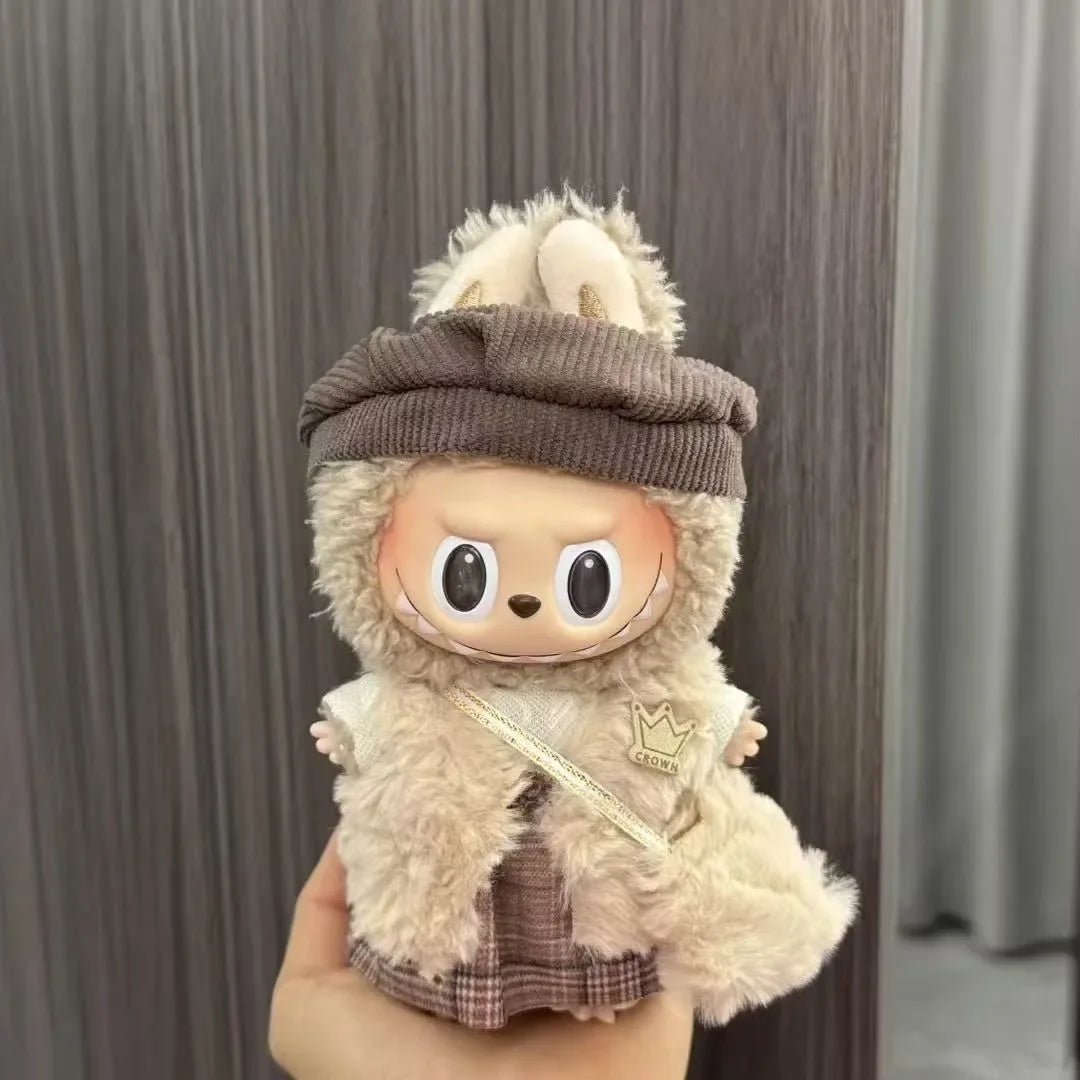 Ropa Labubu For 17cm Labubu Set Retro Style Hat Set Artistic Style Small Painter's Clothing Labubu Outfit