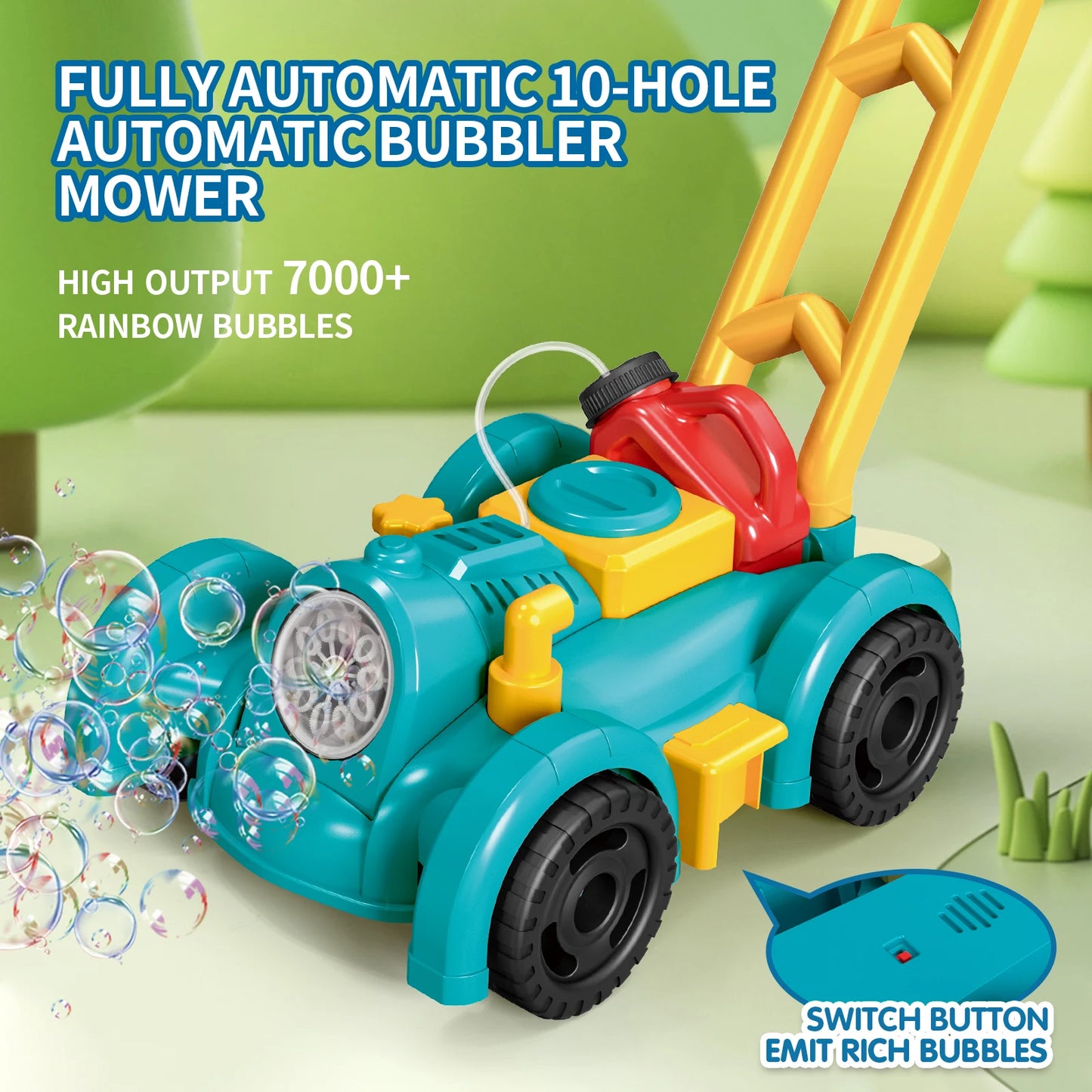 Automatic Soap Bubble Machine Stroller Walker Toys for Toddler Electric Bubble Maker Summer Outdoor Toys Gift for Kids