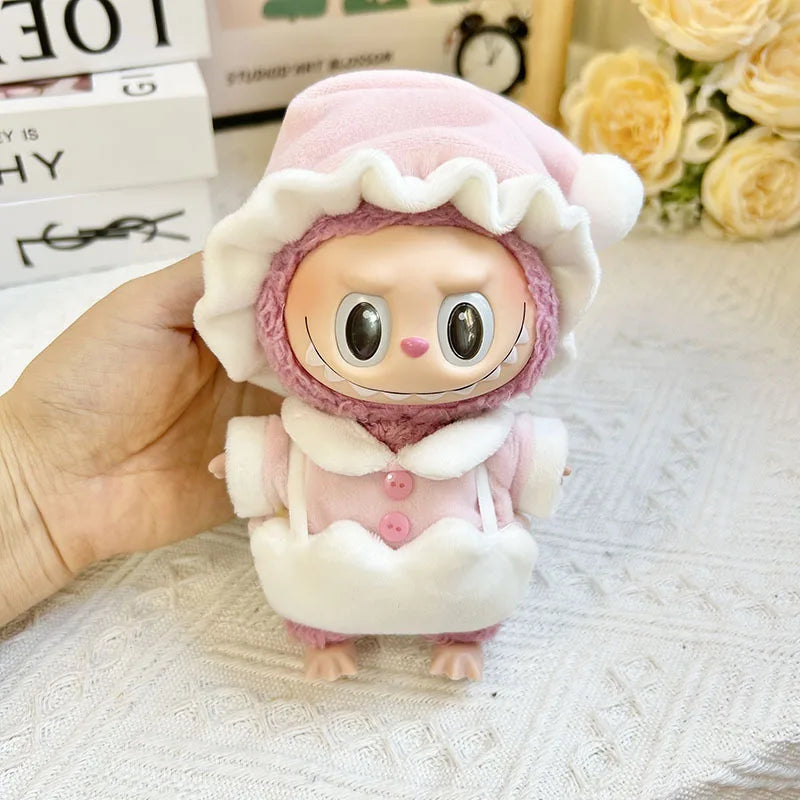 17cm Cute Mini Plush Doll'S Clothes Outfit Accessories For Korea Kpop Exo Labubu Idol Dolls shark onesie Clothing DIY Girl Gift