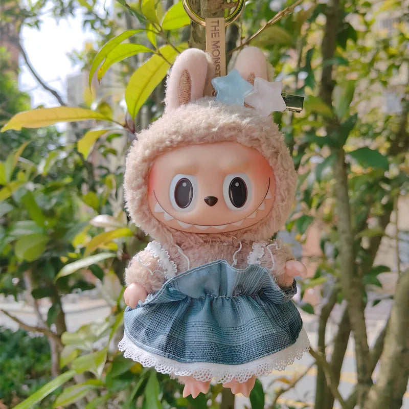17cm Cute Mini Plush Doll'S Clothes Outfit Accessories For Korea Kpop Exo Labubu Idol Dolls shark onesie Clothing DIY Girl Gift