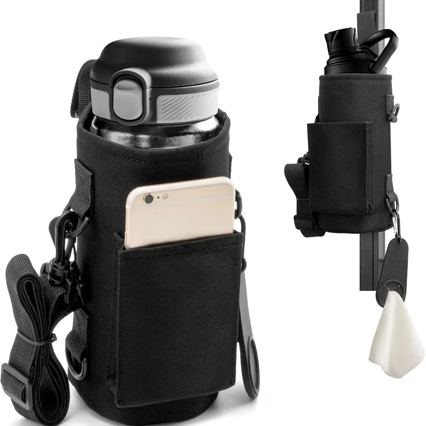 Hot-selling Magnetic Water Bottle Bag, Multi-purpose Outdoor Slanted Water Cup Bag, Gym Magnetic Water Bottle Hanging Bag