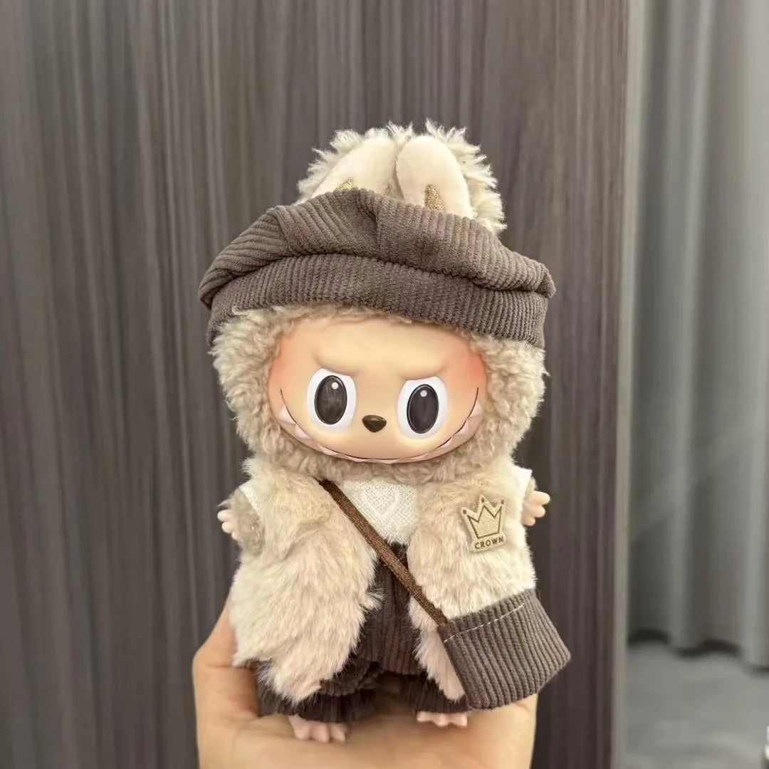Ropa Labubu For 17cm Labubu Set Retro Style Hat Set Artistic Style Small Painter's Clothing Labubu Outfit