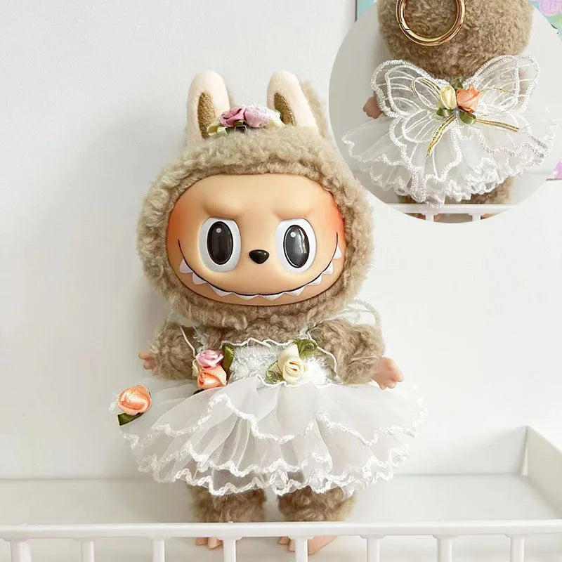17cm Cute Mini Plush Doll'S Clothes Outfit Accessories For Korea Kpop Exo Labubu Idol Dolls shark onesie Clothing DIY Girl Gift