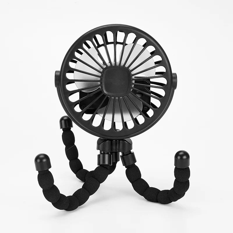 Stroller Fan Clip on For Baby Flexible Tripod Rechargeable Battery Small Personal Fan Portable Fan for Travel Handheld Car Bed