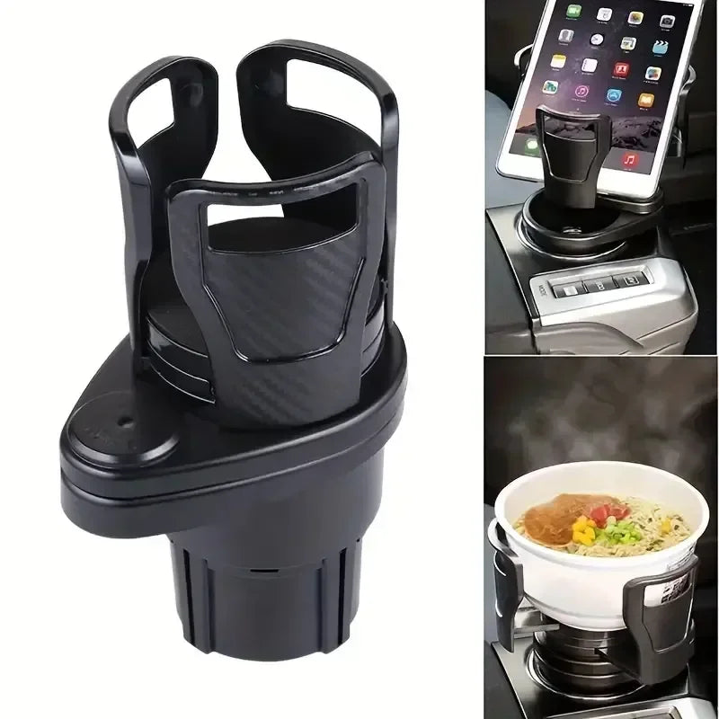 Car mounted water cup holder, multifunctional rotating car center console, beverage holder, two-tier double-layer storage rack