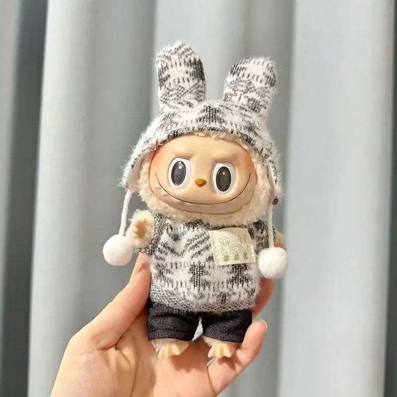 For 15-17 cm Labubu clothes outfit Labubu sitting party jacquard two-piece set Dolls Accessories Cute Decoration
