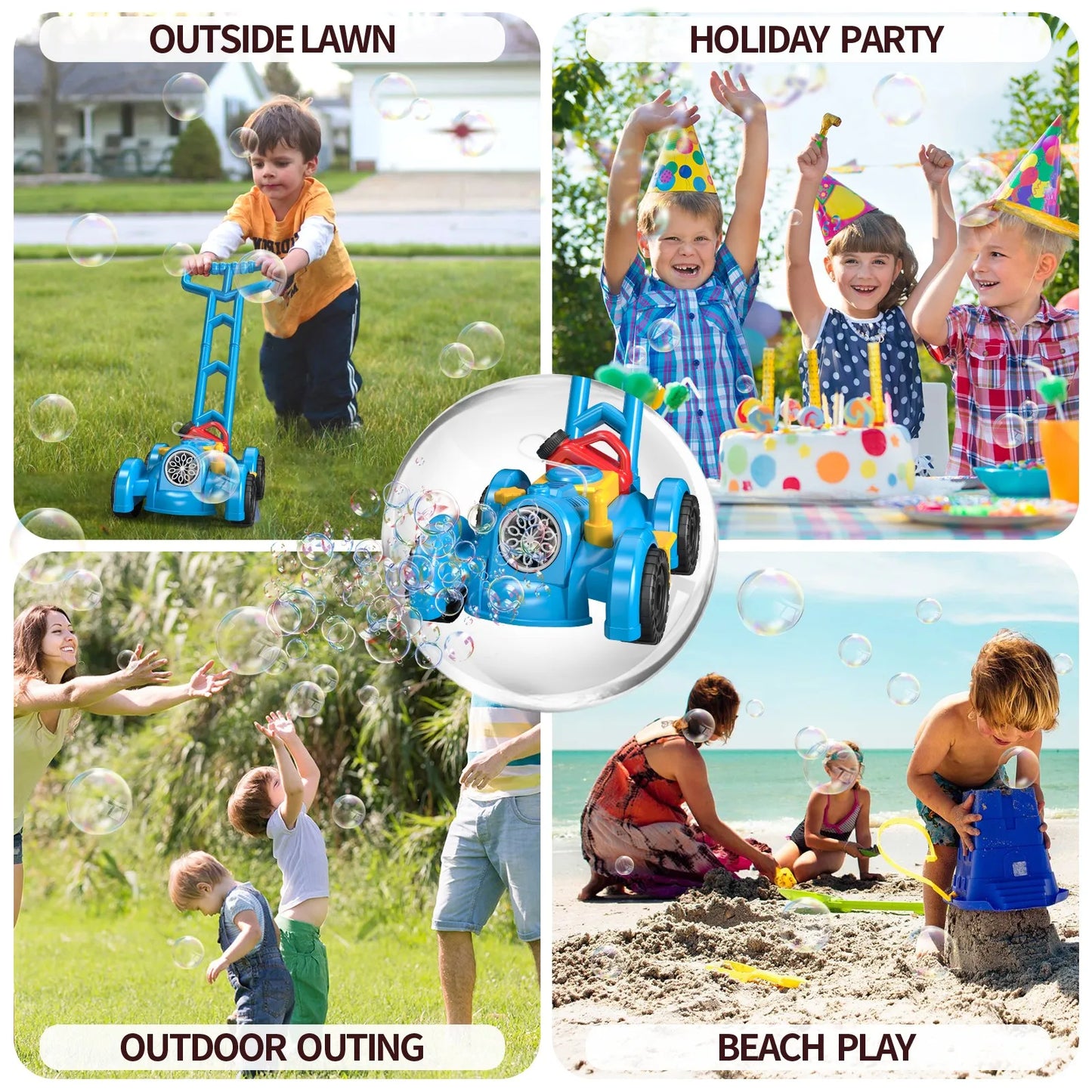 Automatic Soap Bubble Machine Stroller Walker Toys for Toddler Electric Bubble Maker Summer Outdoor Toys Gift for Kids