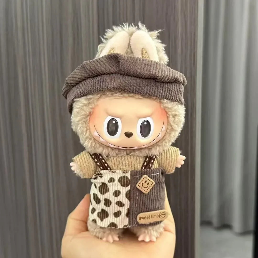 Ropa Labubu For 17cm Labubu Set Retro Style Hat Set Artistic Style Small Painter's Clothing Labubu Outfit