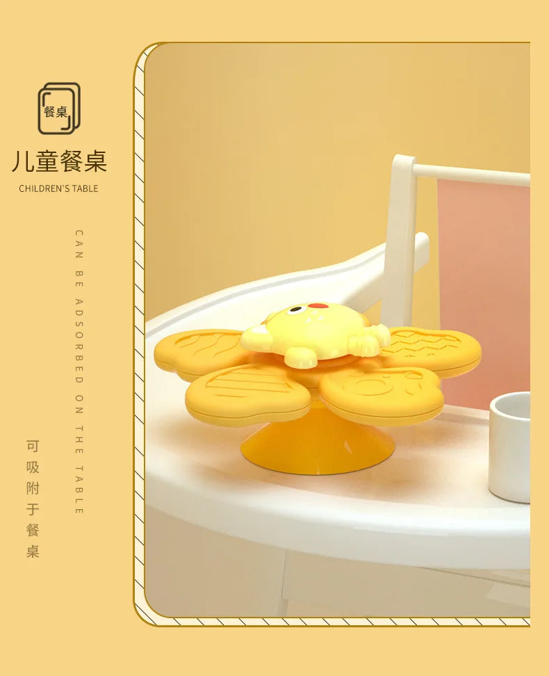 Baby Bath Toys Funny Bathing Sucker Spinner Suction Cup Cartoon Rattles Fidget Educational Toy Montessori Children Boy Girl Gift