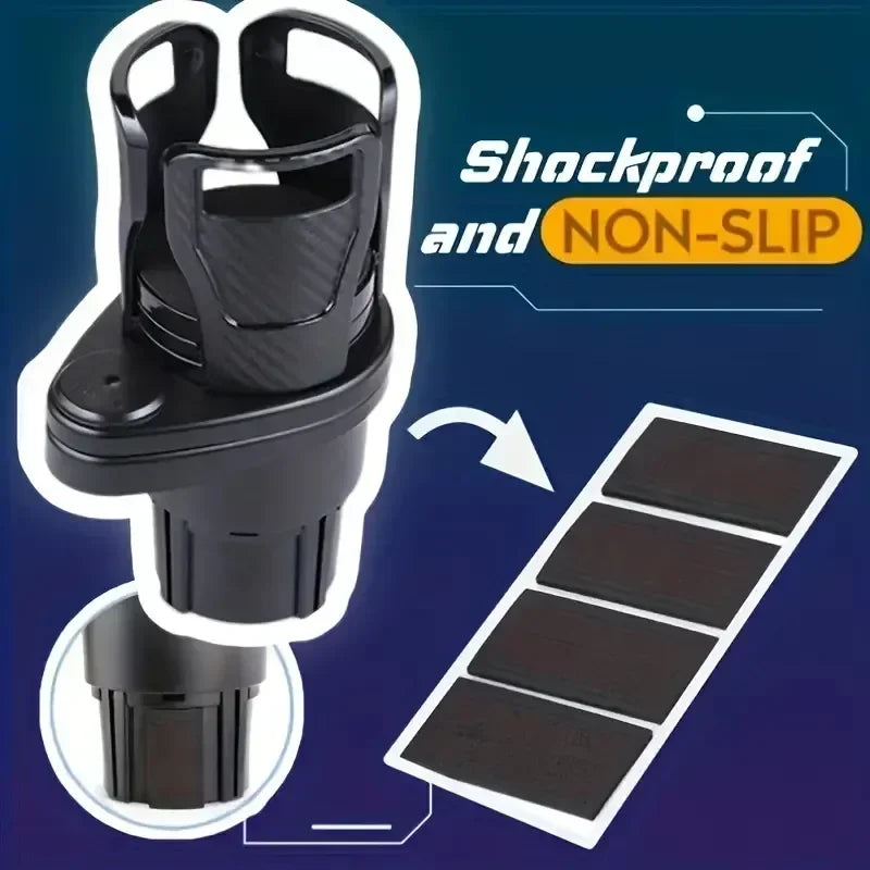 Car mounted water cup holder, multifunctional rotating car center console, beverage holder, two-tier double-layer storage rack