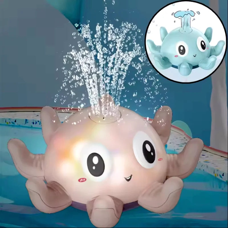 Baby Bath Toy Light-Up Musical Automatic Induction Octopus Spray Water Shower Toy Sunmmer Pool&Bath Time Fun Electric Pool Gift