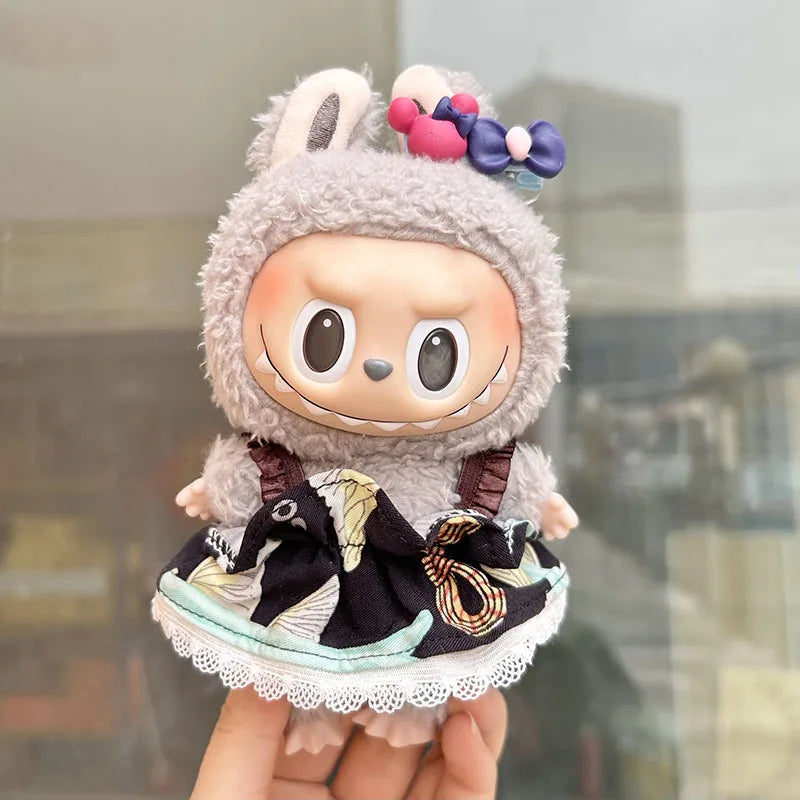 17cm Cute Mini Plush Doll'S Clothes Outfit Accessories For Korea Kpop Exo Labubu Idol Dolls shark onesie Clothing DIY Girl Gift