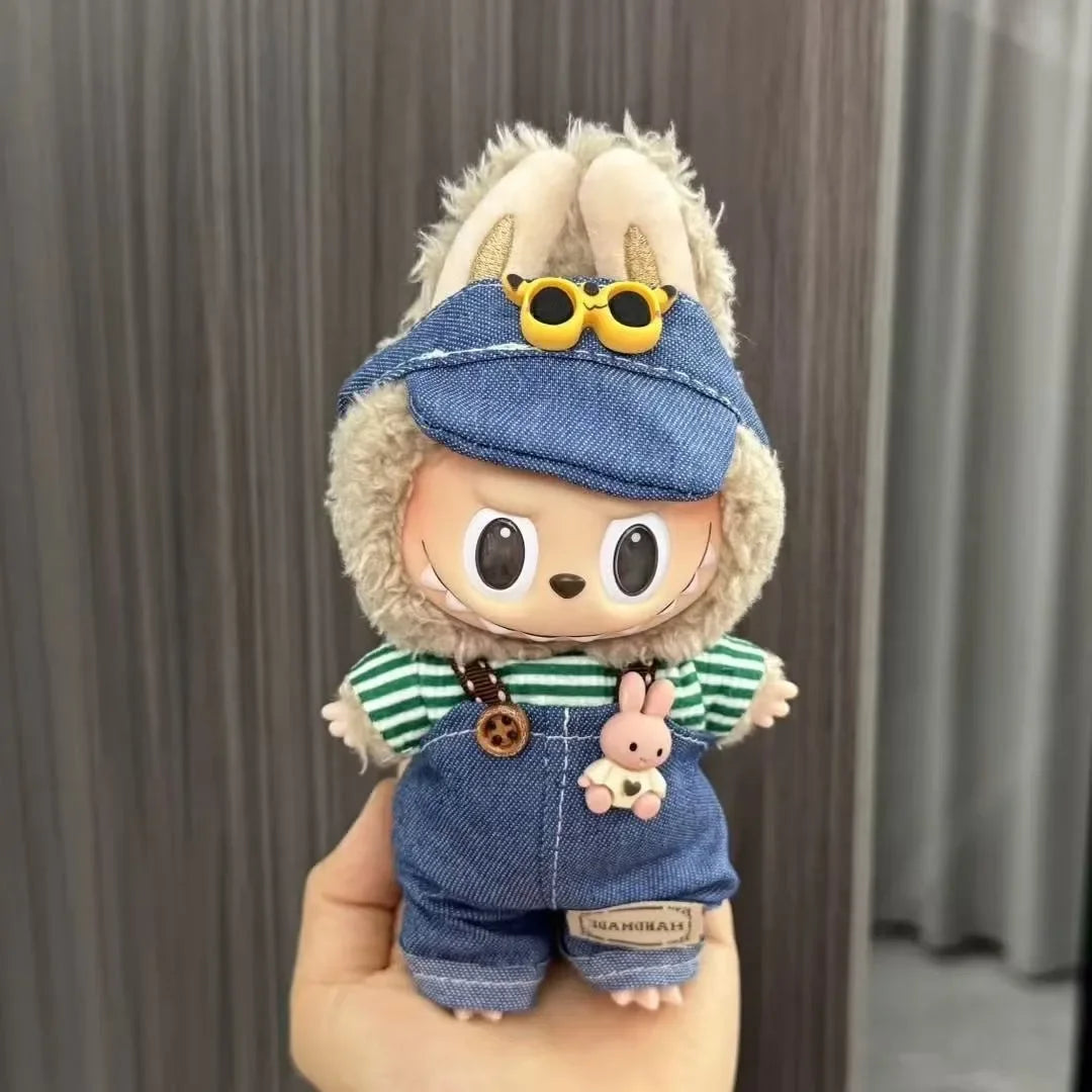 Ropa Labubu For 17cm Labubu Set Retro Style Hat Set Artistic Style Small Painter's Clothing Labubu Outfit