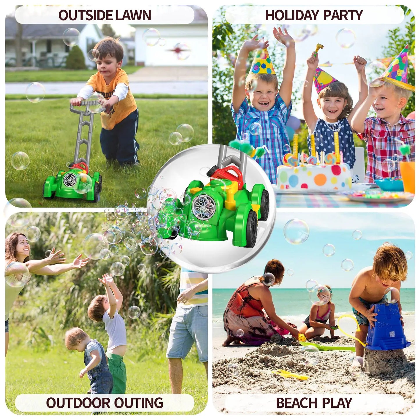 Automatic Soap Bubble Machine Stroller Walker Toys for Toddler Electric Bubble Maker Summer Outdoor Toys Gift for Kids