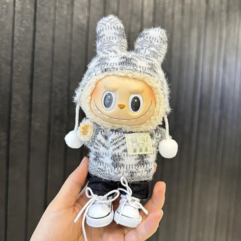 For 15-17 cm Labubu clothes outfit Labubu sitting party jacquard two-piece set Dolls Accessories Cute Decoration
