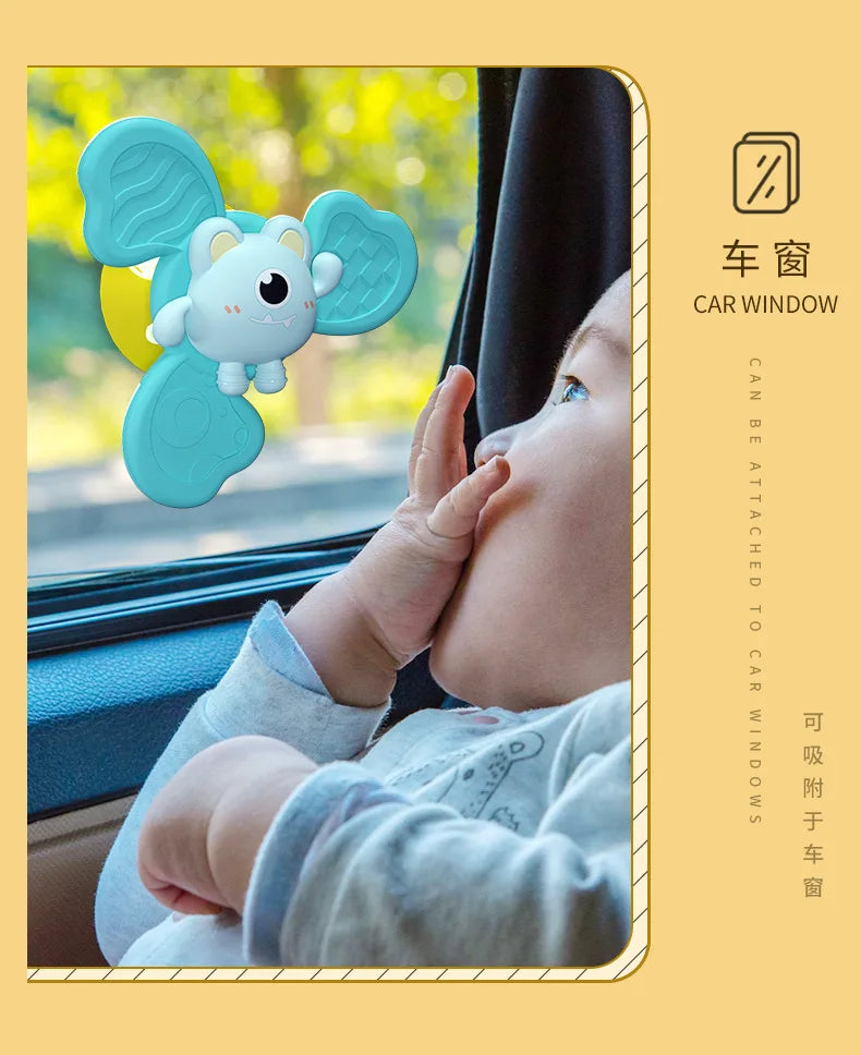 Baby Bath Toys Funny Bathing Sucker Spinner Suction Cup Cartoon Rattles Fidget Educational Toy Montessori Children Boy Girl Gift