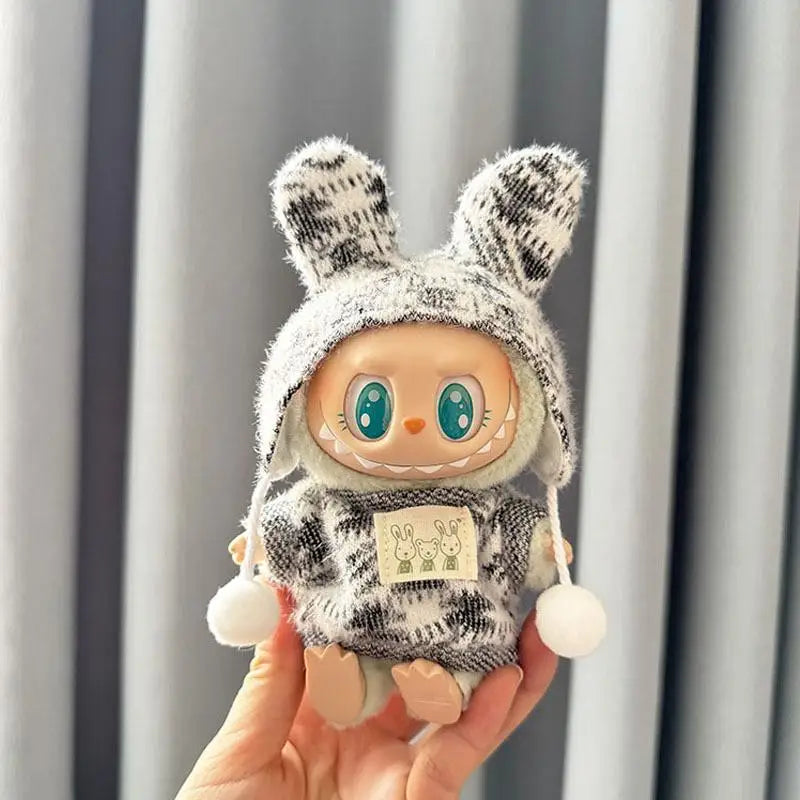 For 15-17 cm Labubu clothes outfit Labubu sitting party jacquard two-piece set Dolls Accessories Cute Decoration