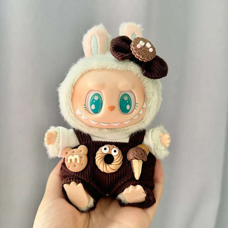 17cm Cute Mini Plush Doll'S Clothes Outfit Accessories For Korea Kpop Exo Labubu Idol Dolls shark onesie Clothing DIY Girl Gift