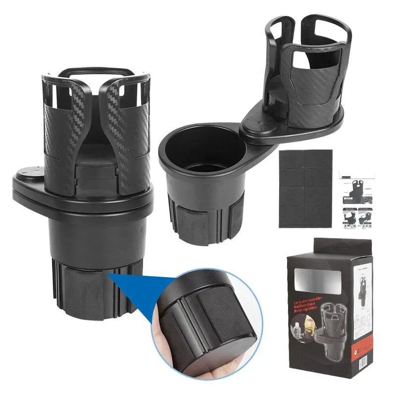 Car mounted water cup holder, multifunctional rotating car center console, beverage holder, two-tier double-layer storage rack