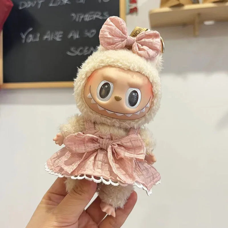 17cm Cute Mini Plush Doll'S Clothes Outfit Accessories For Korea Kpop Exo Labubu Idol Dolls shark onesie Clothing DIY Girl Gift